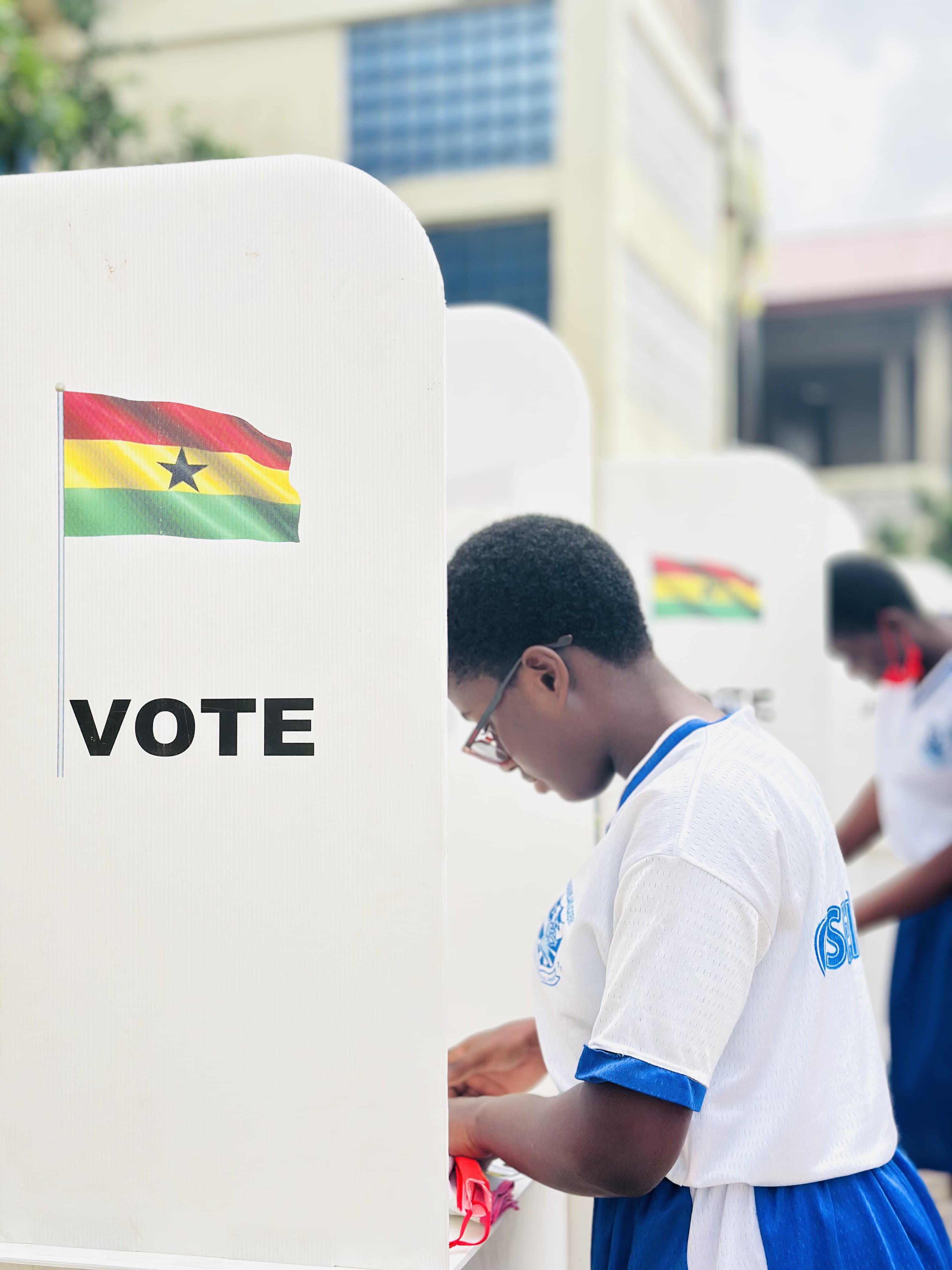 Learner taking part in a school voting activity