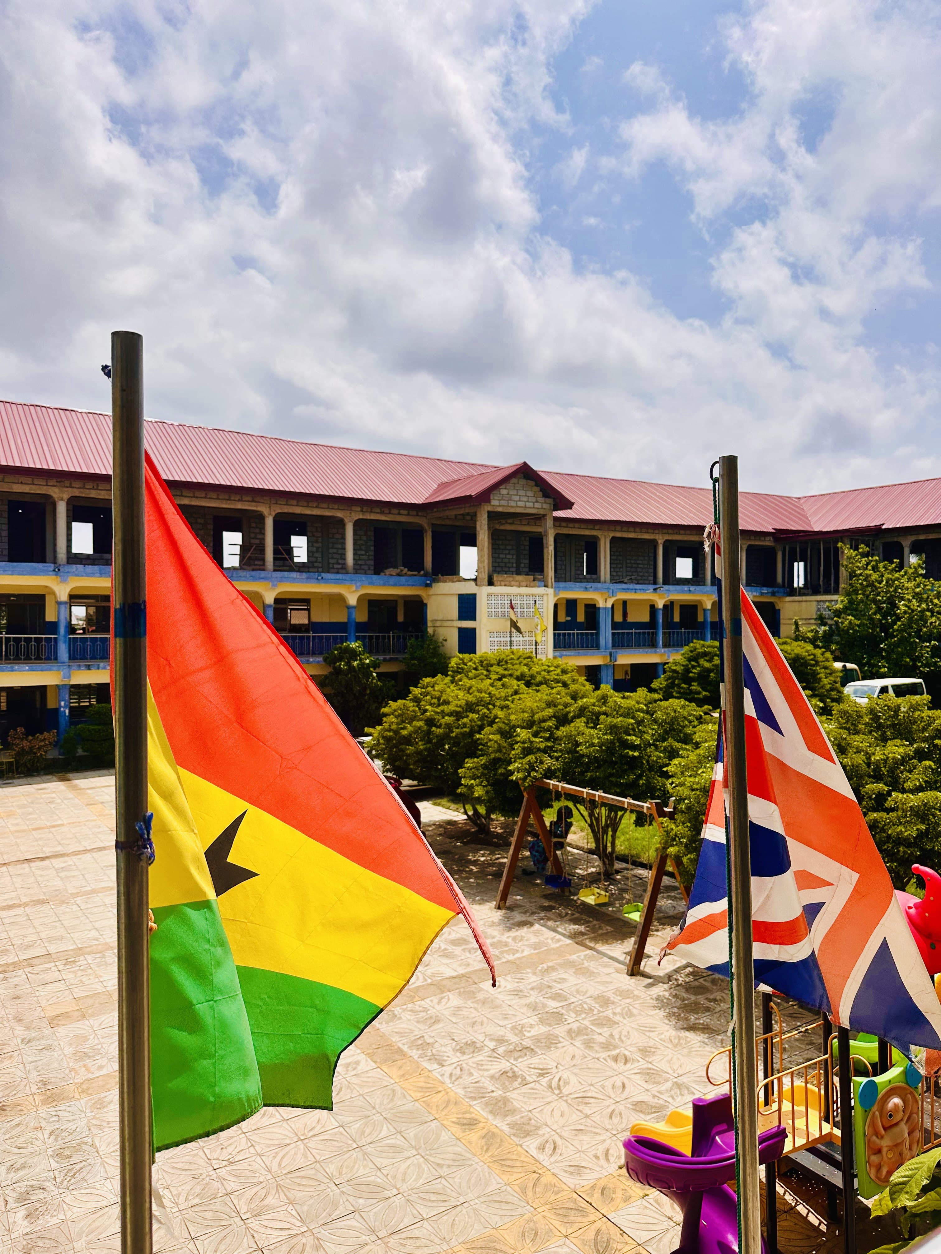 Flags displayed at Treasureland Academy